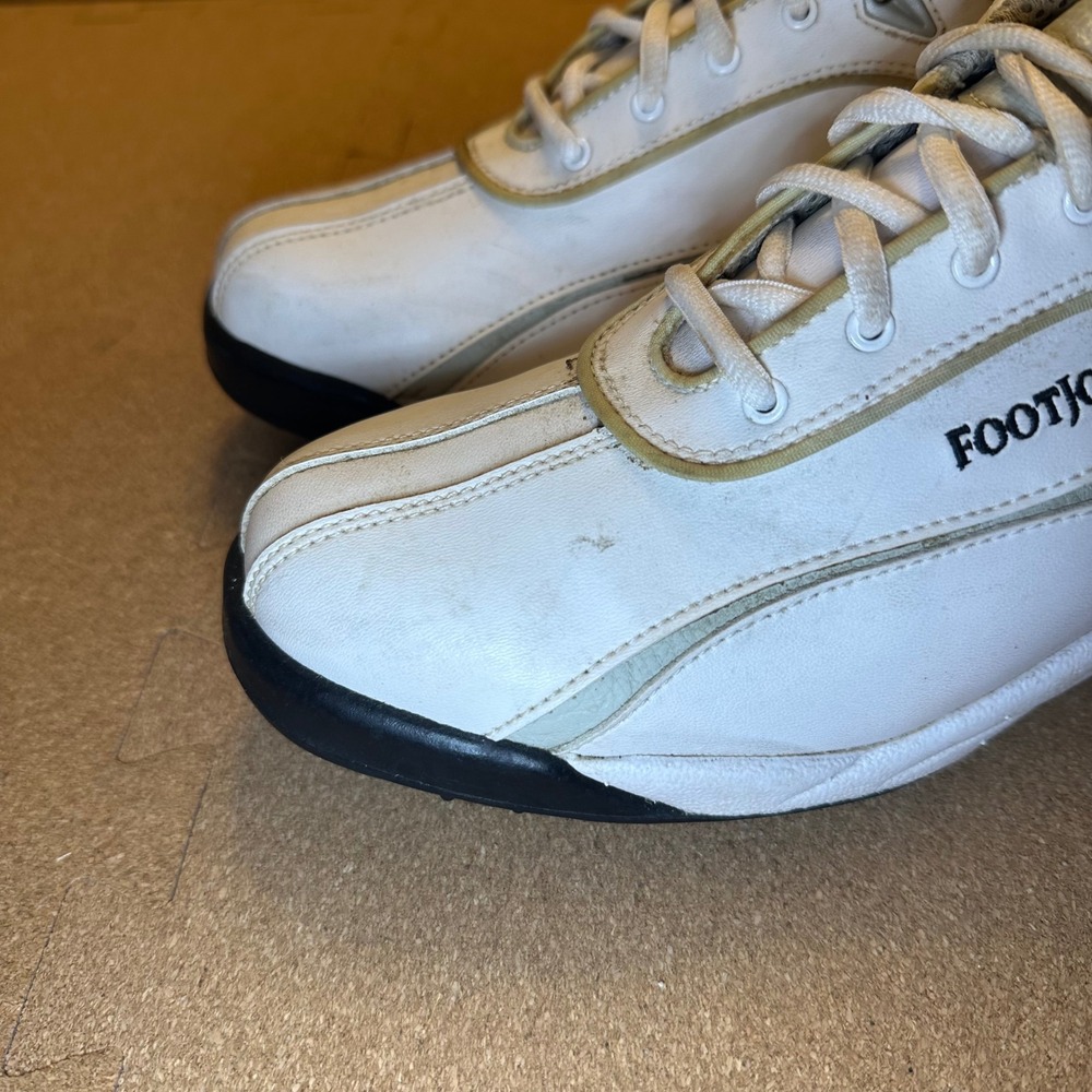 FootJoy GreenJoys Mens Golf Shoes White Grey Spiked 48744 Size 8.5 M - Picture 6 of 10